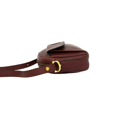 Cartier Vintage Must Line Leather Shoulder Bag Pochette Crossbody Bordeaux — view 5