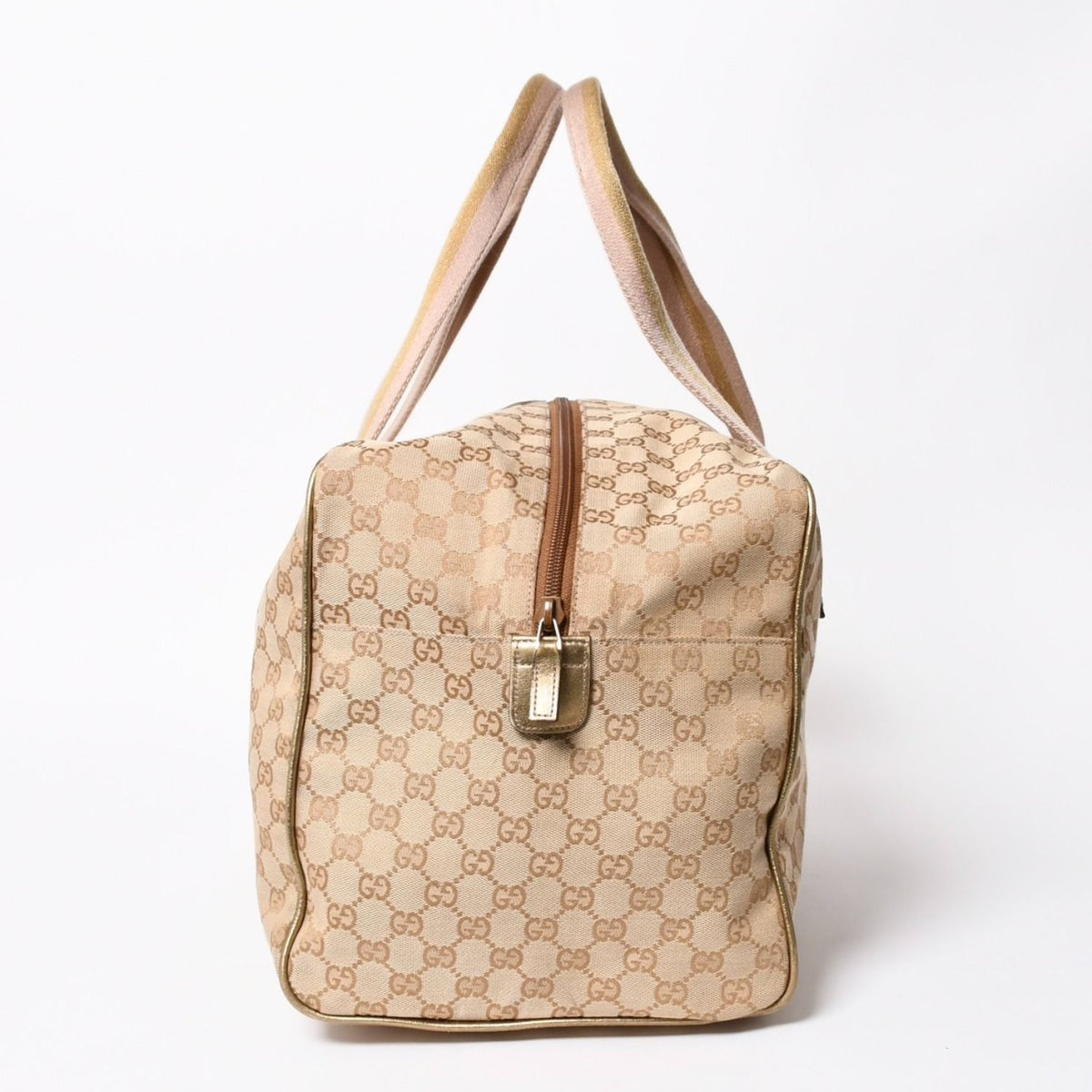 Gucci GG Canvas Boston Bag Pink Gold Beige Silver — view 4