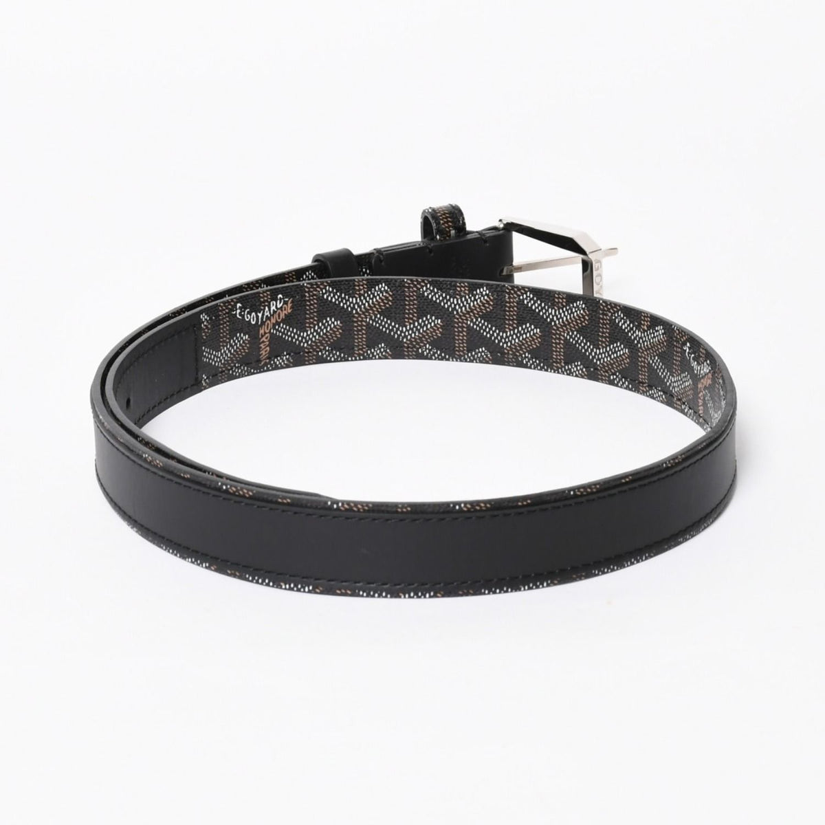 Goyard Belt Fregat 85 Black Brown Silver — view 3