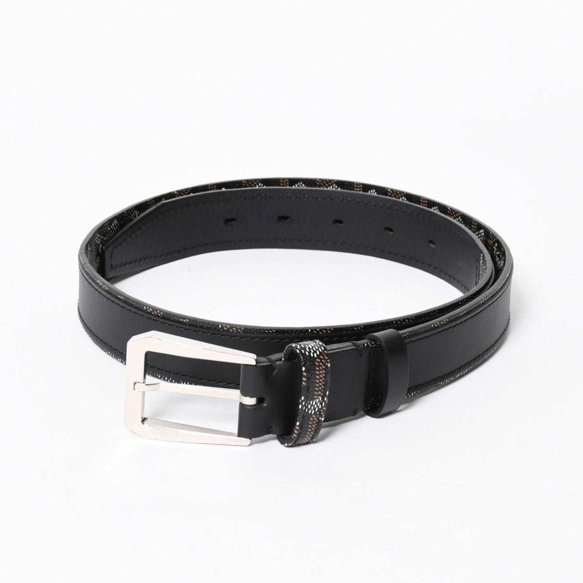 Goyard Belt Fregat 85 Black Brown Silver — view 2