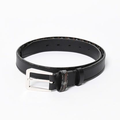 Goyard Belt Fregat 85 Black Brown Silver — view 2