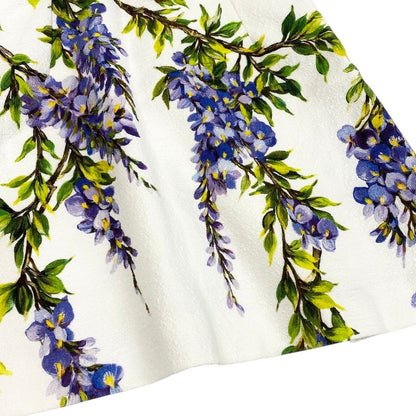 Dolce & Gabbana Trapezoid Skirt Belt Design Wisteria Flower Multicolor 38 — view 5