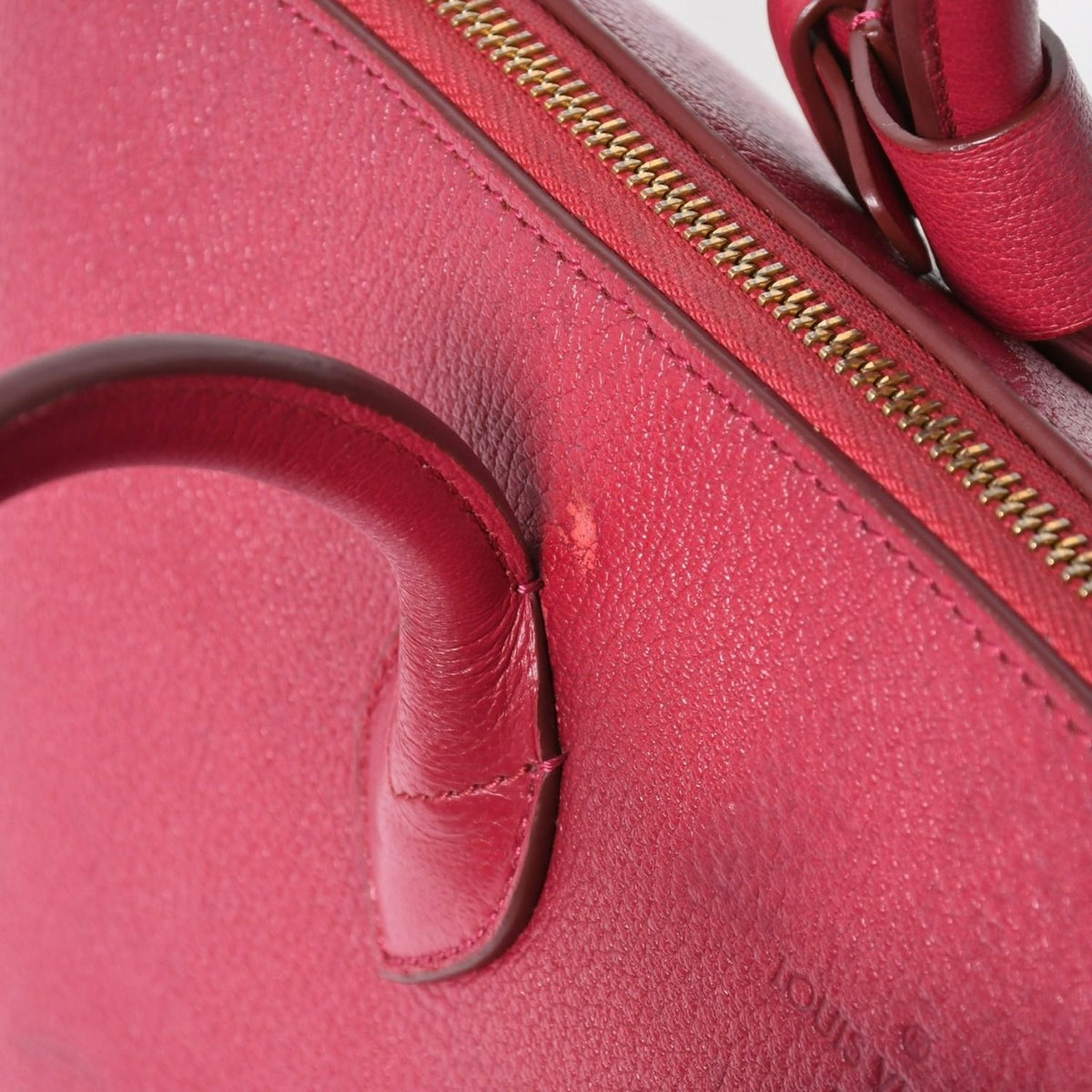 Louis Vuitton Automatic Marble Handbag Gray Leather Raspberry — view 8