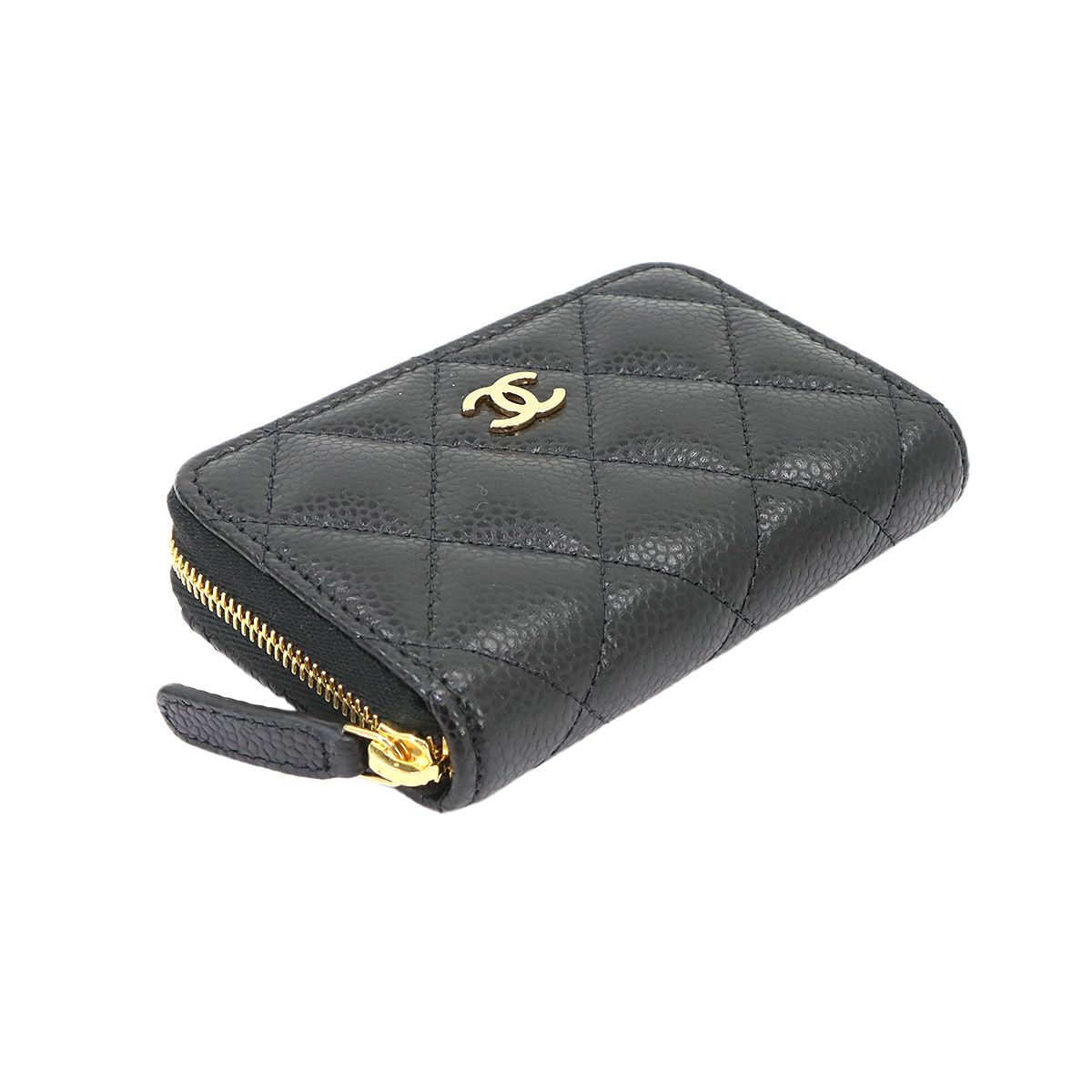 Chanel Quilted Classic Zip Coin Purse Caviar Leather Black — view 4
