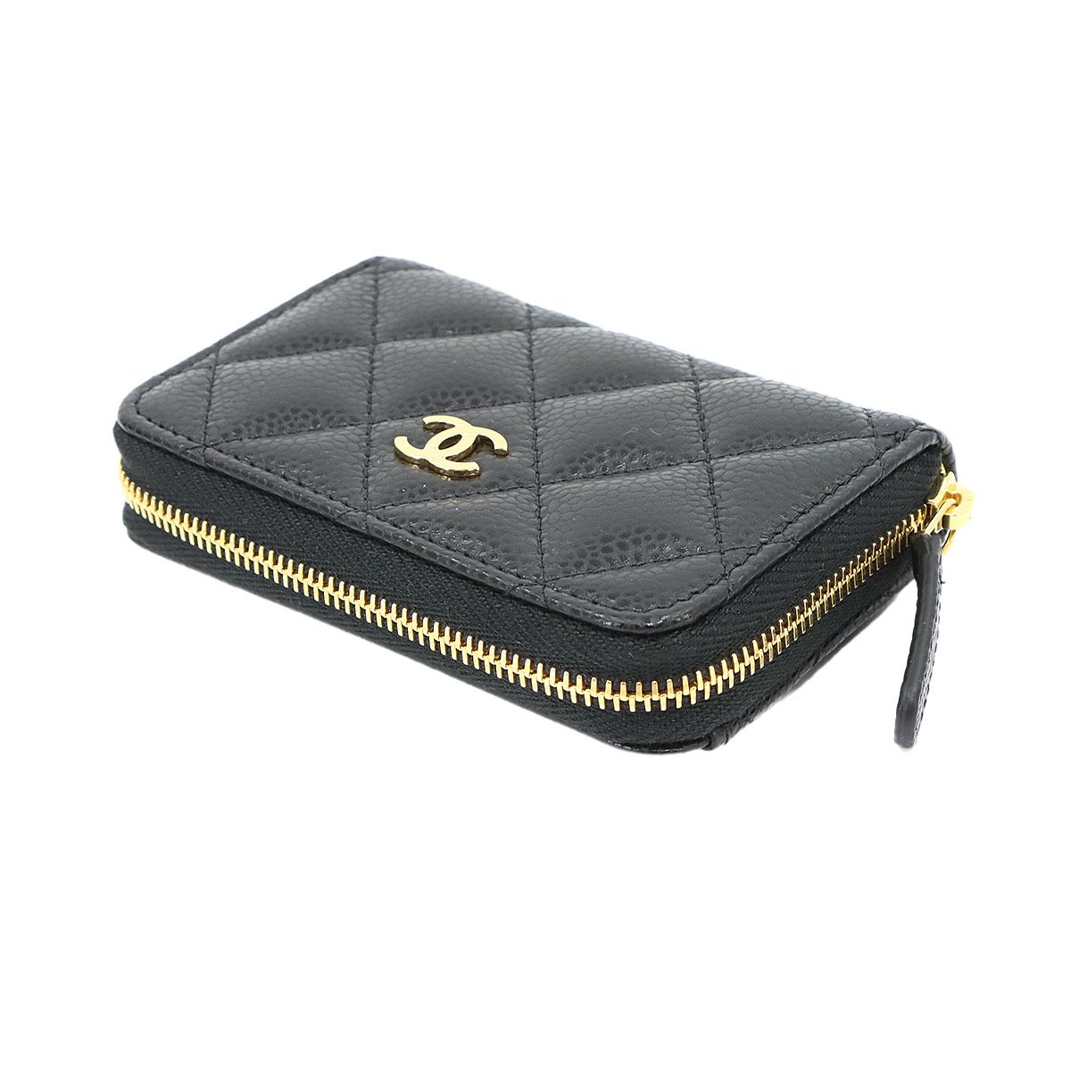 Chanel Quilted Classic Zip Coin Purse Caviar Leather Black — view 5
