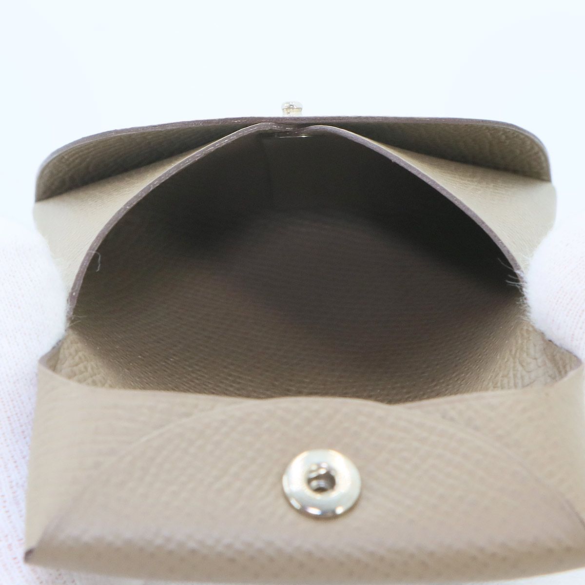 Hermes Bastia Coin Purse Epsom Etoupe Silver — view 7