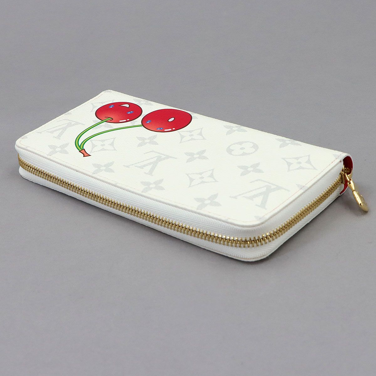 Louis Vuitton LV x Takashi Murakami Zippy Wallet Zip Around Monogram Cherry — view 5