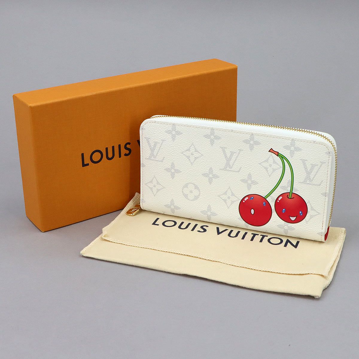 Louis Vuitton LV x Takashi Murakami Zippy Wallet Zip Around Monogram Cherry — view 2