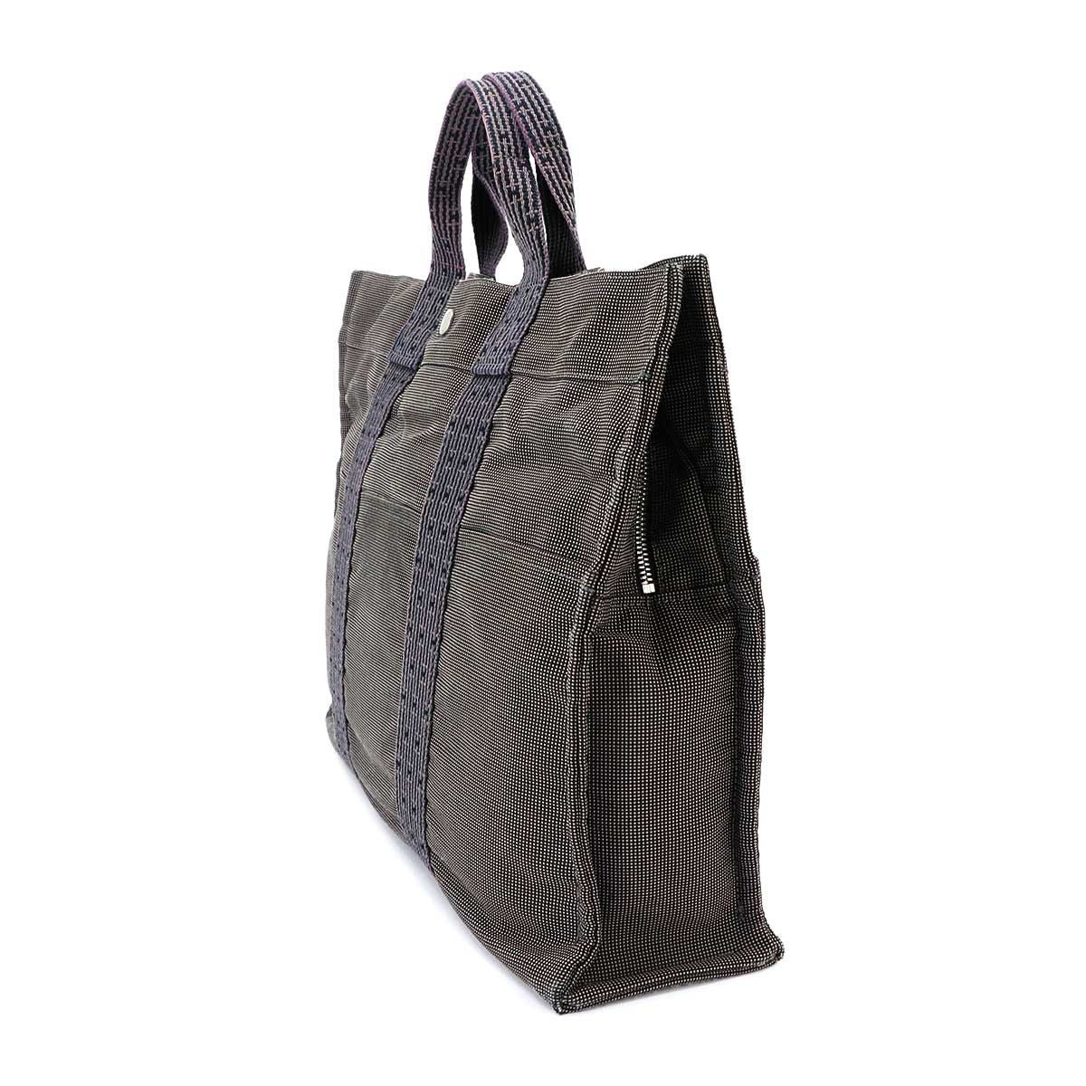 Hermes Herline MM Tote Bag Canvas Gray Silver MM — view 3