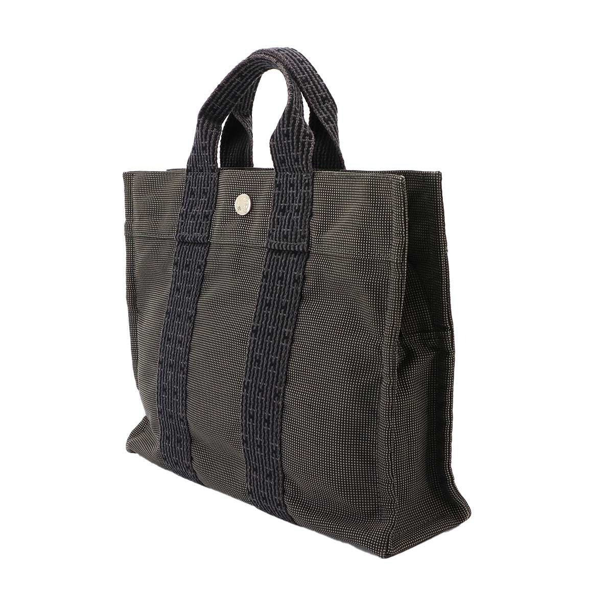 Hermes Herline Tote Bag PM Canvas Gray Silver — view 3