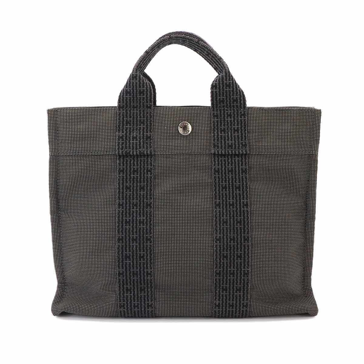 Hermes Herline Tote Bag PM Canvas Gray Silver — view 2