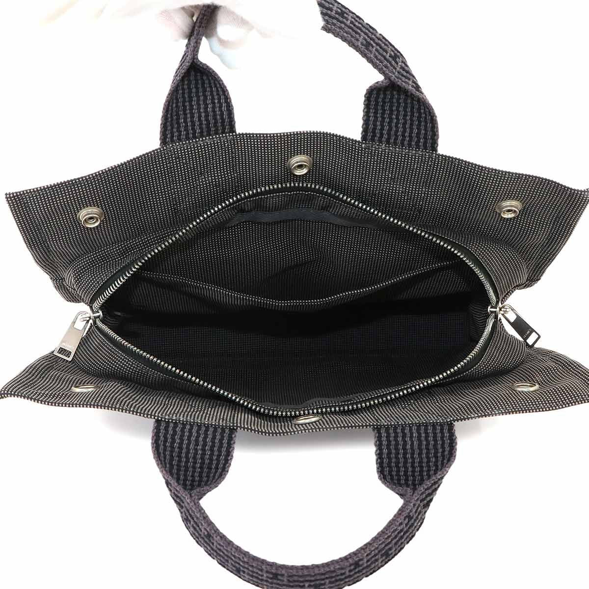 Hermes Herline Tote Bag PM Canvas Gray Silver — view 6