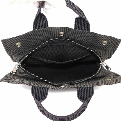Hermes Herline Tote Bag PM Canvas Gray Silver — view 6