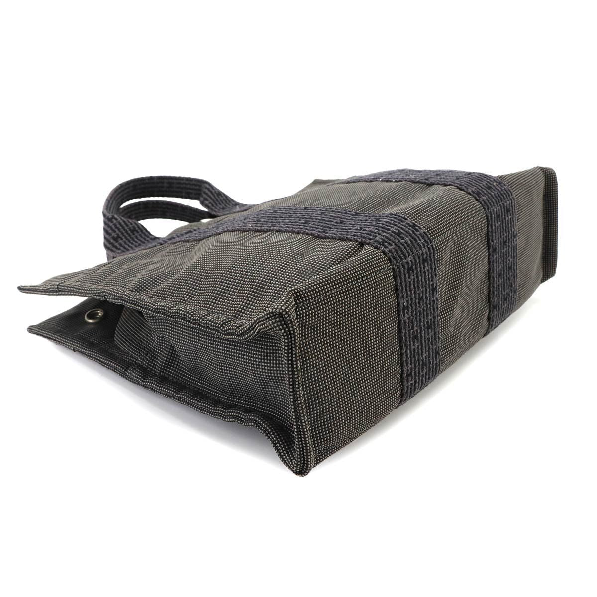 Hermes Herline Tote Bag PM Canvas Gray Silver — view 4
