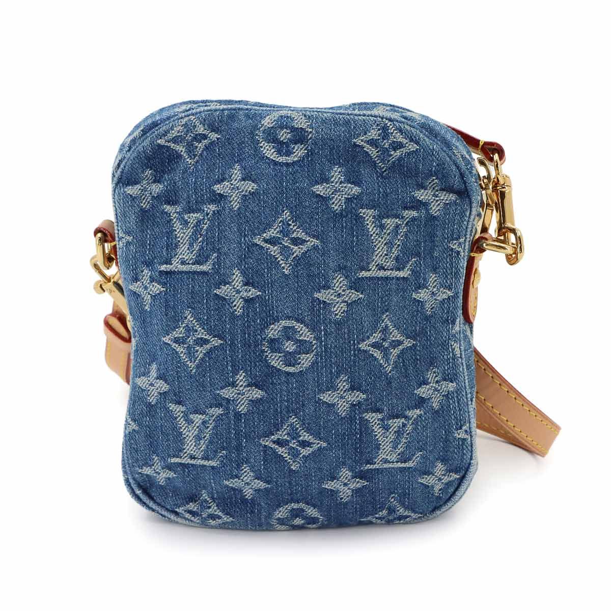 Louis Vuitton LV Remix Pochette Fairfax Shoulder Bag Monogram Denim Blue — view 3