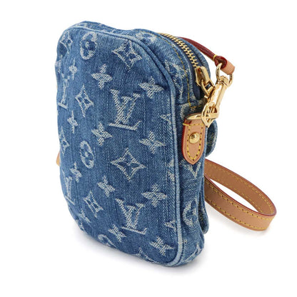 Louis Vuitton LV Remix Pochette Fairfax Shoulder Bag Monogram Denim Blue — view 4