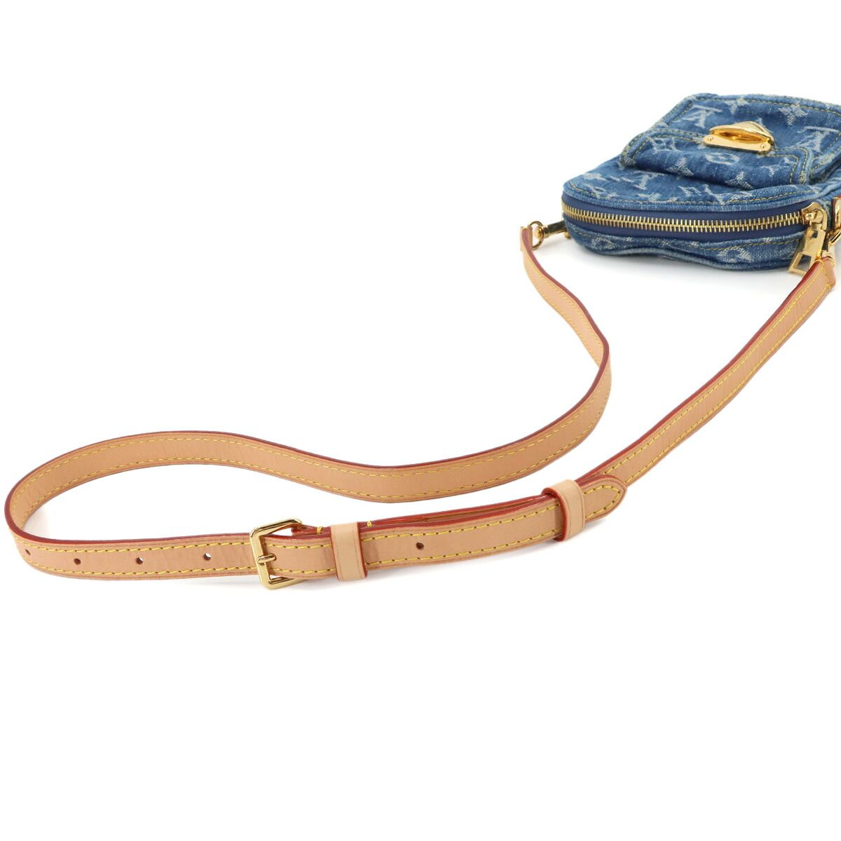 Louis Vuitton LV Remix Pochette Fairfax Shoulder Bag Monogram Denim Blue — view 6