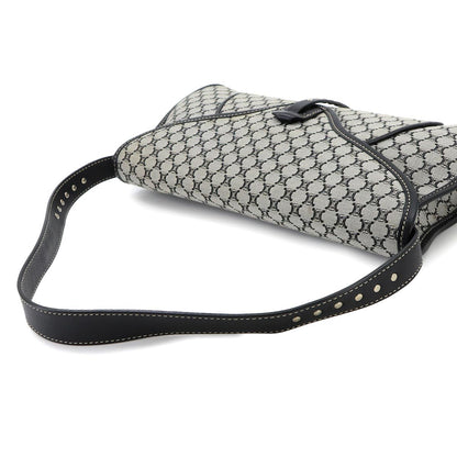 Celine Macadam Shoulder Bag Canvas Leather Gray Black Silver Vintage — view 5
