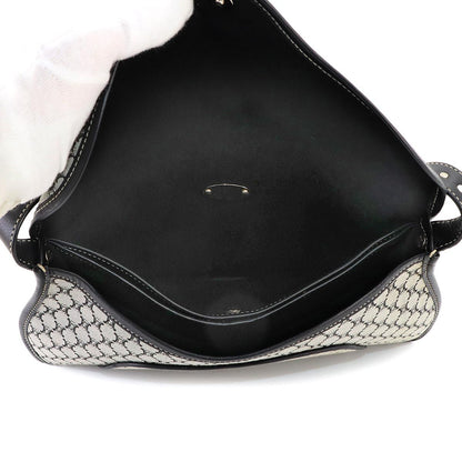 Celine Macadam Shoulder Bag Canvas Leather Gray Black Silver Vintage — view 6