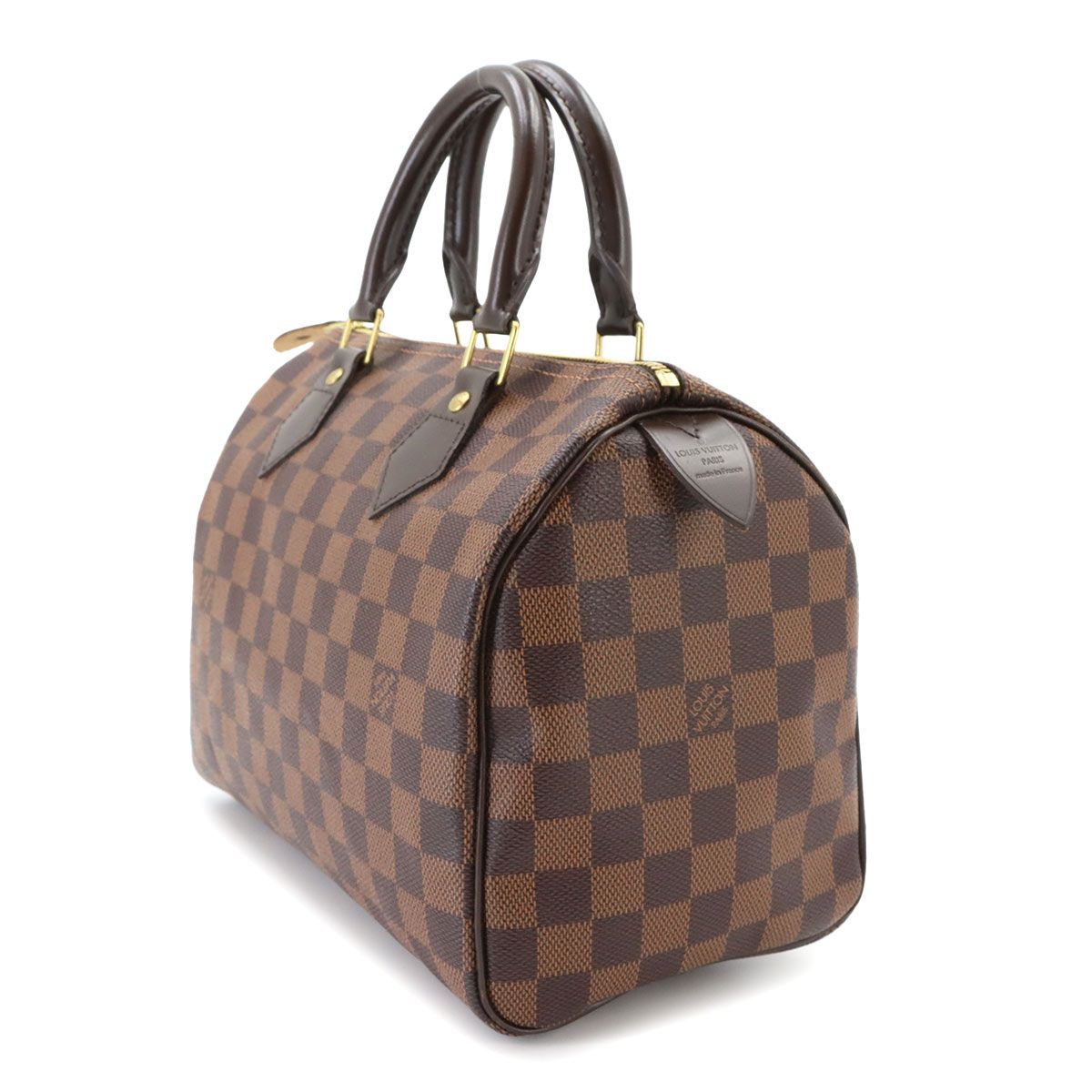 Louis Vuitton Damier Speedy 25 Hand Bag Ebene Brown Gold — view 3