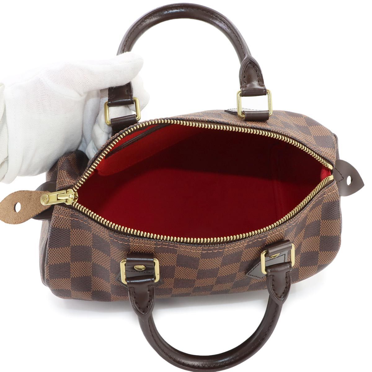 Louis Vuitton Damier Speedy 25 Hand Bag Ebene Brown Gold — view 6