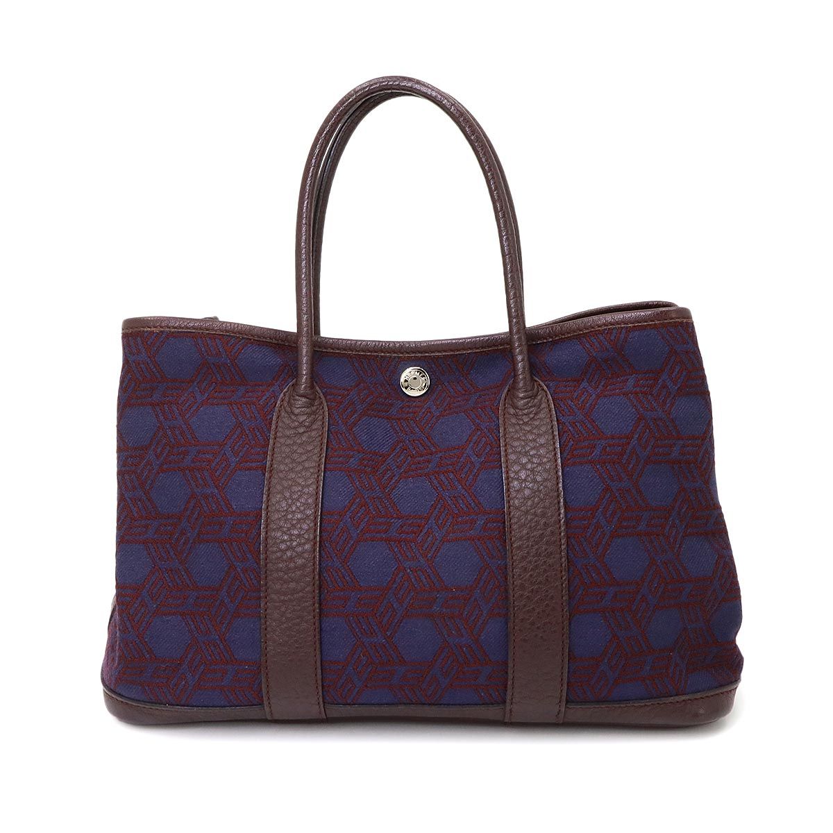 Hermes Garden Party TPM Tote Bag Toile So H Negonda Bordeaux Navy — view 3