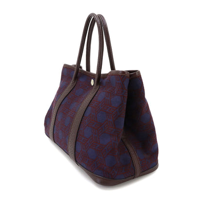 Hermes Garden Party TPM Tote Bag Toile So H Negonda Bordeaux Navy — view 4
