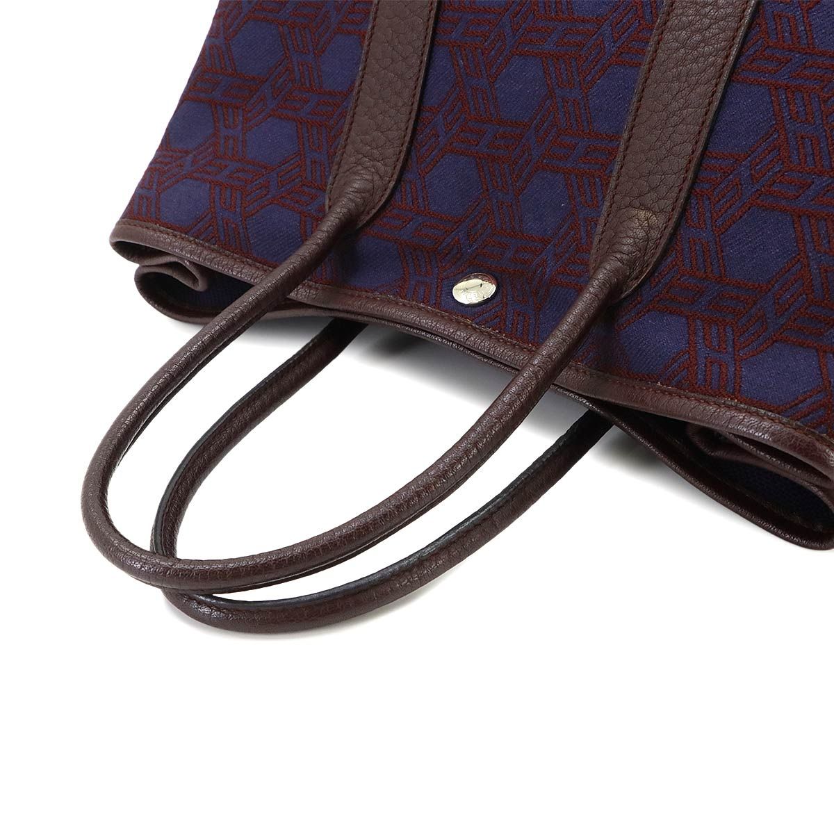 Hermes Garden Party TPM Tote Bag Toile So H Negonda Bordeaux Navy — view 6