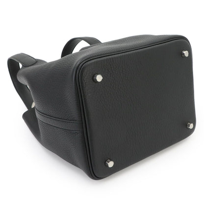 Hermes Picotin Lock MM Hand Bag Taurillon Clemence Black Silver — view 5