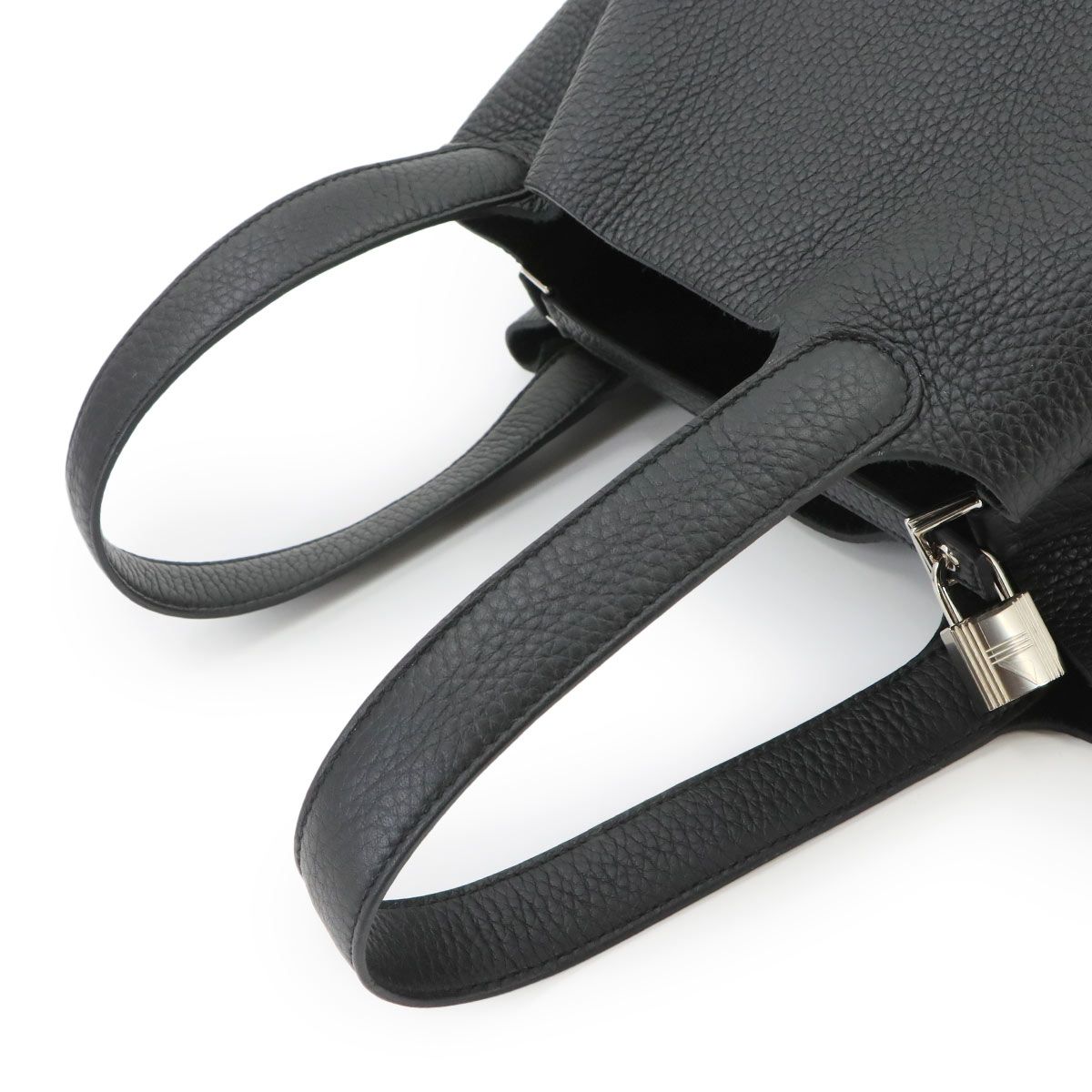 Hermes Picotin Lock MM Hand Bag Taurillon Clemence Black Silver — view 6