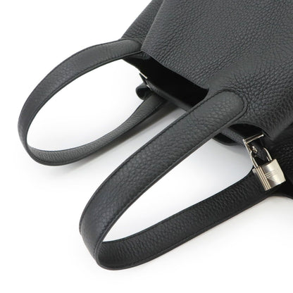 Hermes Picotin Lock MM Hand Bag Taurillon Clemence Black Silver — view 6