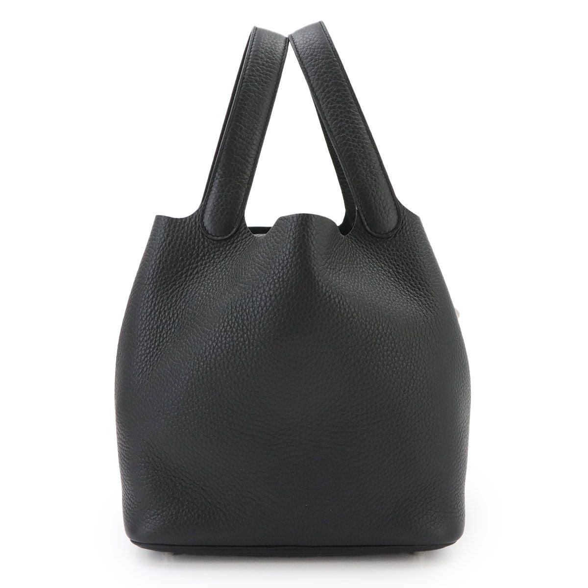 Hermes Picotin Lock MM Hand Bag Taurillon Clemence Black Silver — view 3