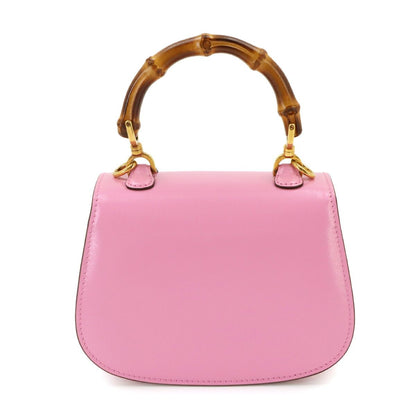 Gucci Bamboo Mini 2-Way Bag Leather Pink Gold — view 3