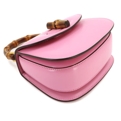 Gucci Bamboo Mini 2-Way Bag Leather Pink Gold — view 5