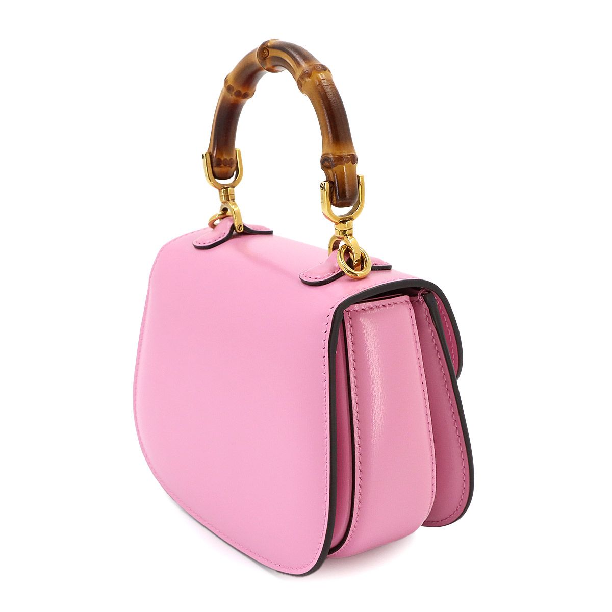 Gucci Bamboo Mini 2-Way Bag Leather Pink Gold — view 4