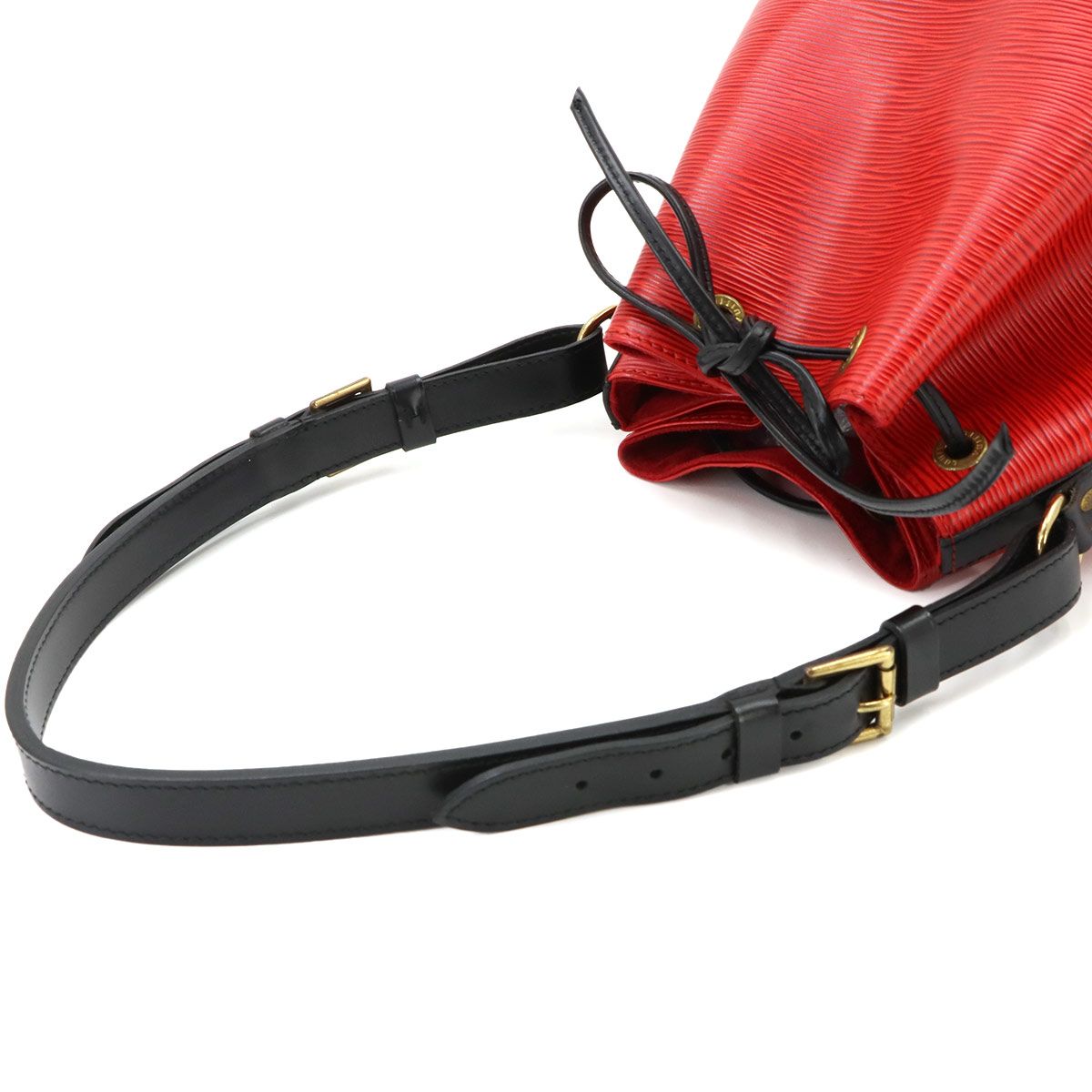 Louis Vuitton Epi Petit Noe Shoulder Bag Leather Castilian Red Noir — view 5