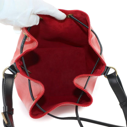Louis Vuitton Epi Petit Noe Shoulder Bag Leather Castilian Red Noir — view 6
