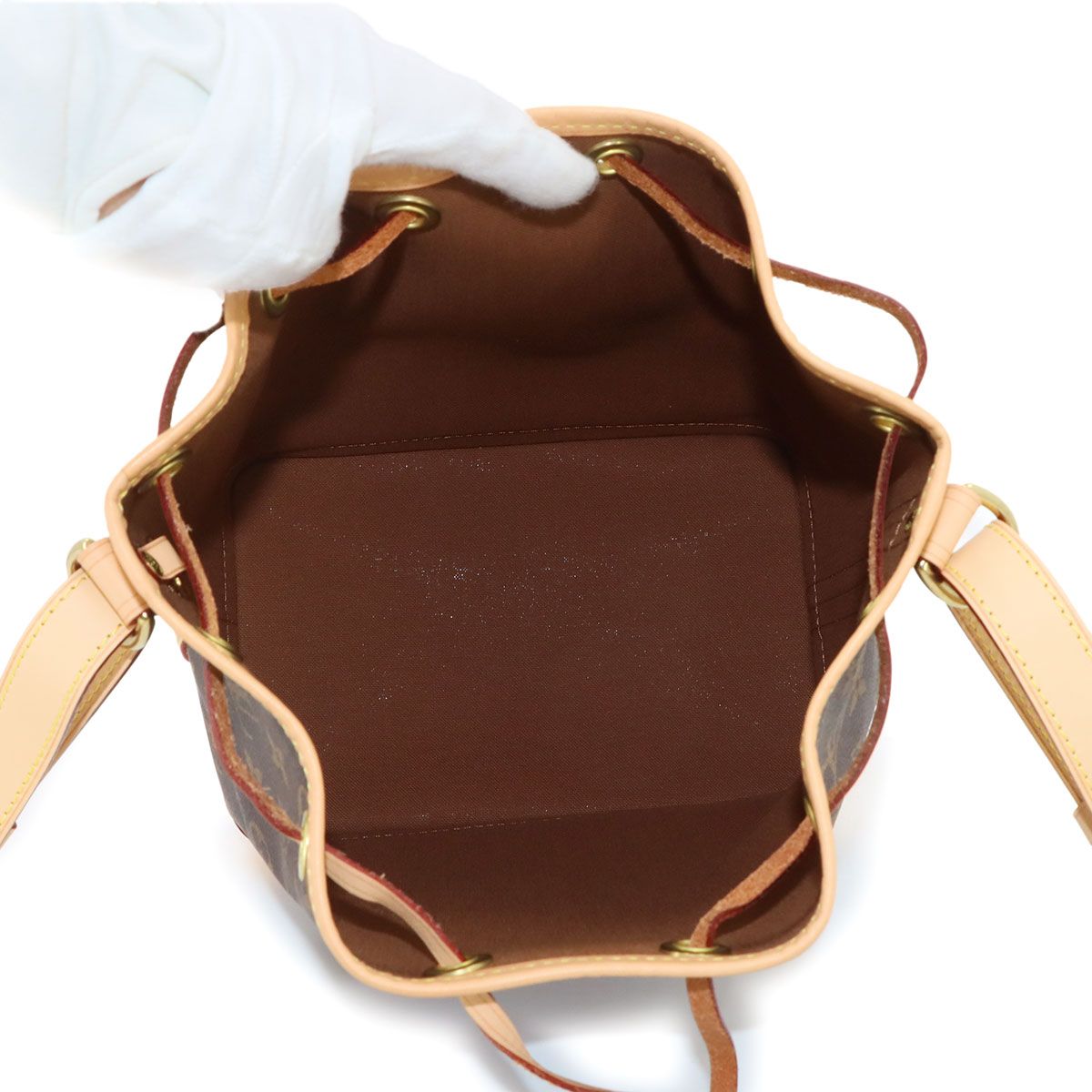 Louis Vuitton Monogram Noe BB Shoulder Bag Brown Gold — view 7