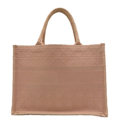 Dior Cannage Book Tote Bag Medium Pink Beige Canvas — view 3