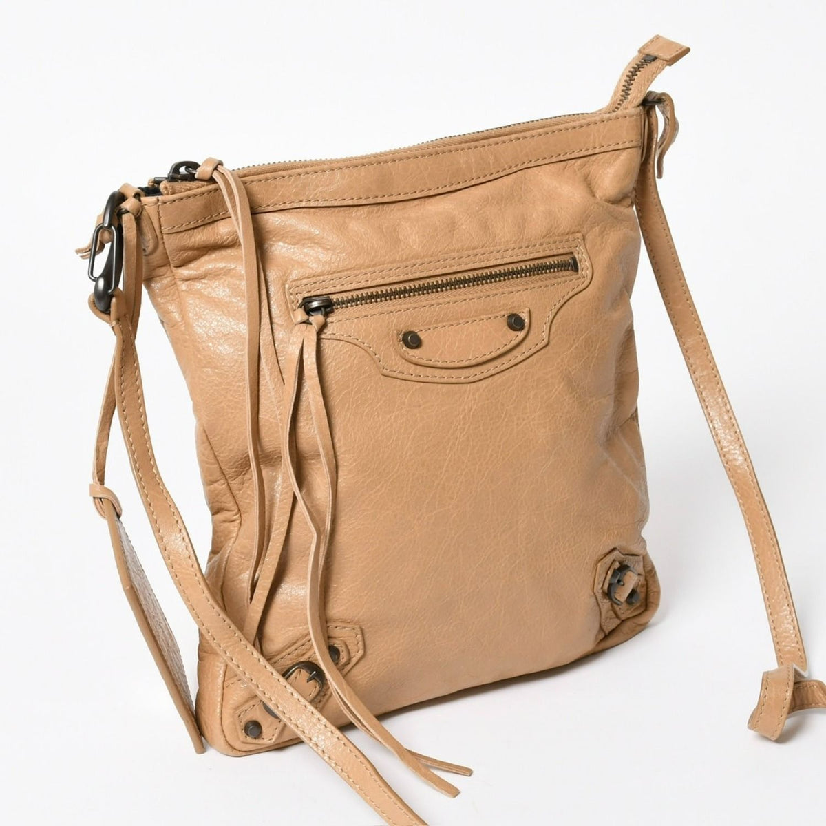 Balenciaga Classic Cross Belt Bag Calfskin Beige Antique Gold — view 3