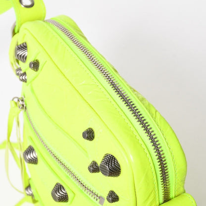 Balenciaga Le Cagole XS Shoulder Bag Neon Yellow Lambskin Silver — view 5