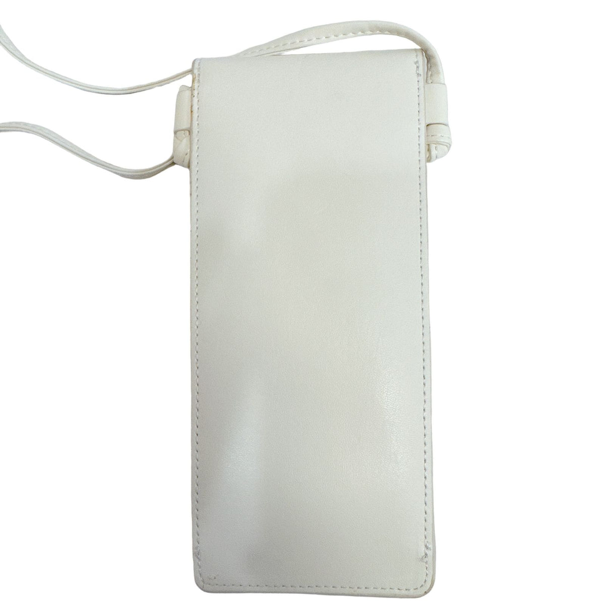 Celine Mobile Phone Pouch Leather White Smartphone Shoulder Bag