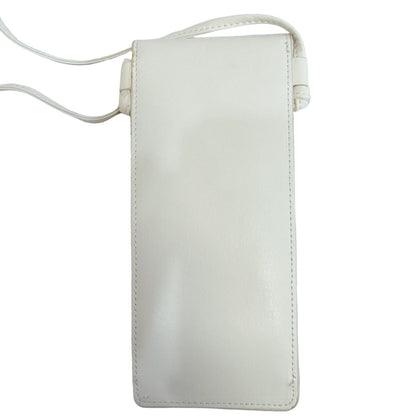 Celine Mobile Phone Pouch Leather White Smartphone Shoulder Bag