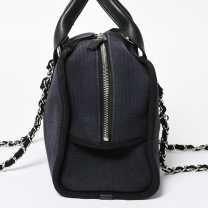 Chanel 2-Way Shoulder Bag Chain Deauville Line Navy — view 4
