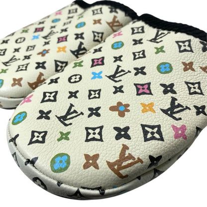 Louis Vuitton LV Palace Line Slippers Mules Monogram Craggy Leather Pile White — view 4