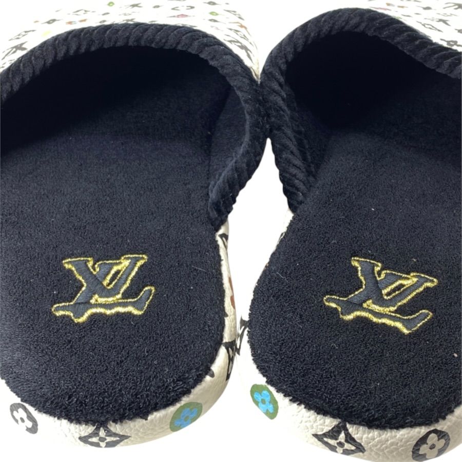 Louis Vuitton LV Palace Line Slippers Mules Monogram Craggy Leather Pile White — view 6