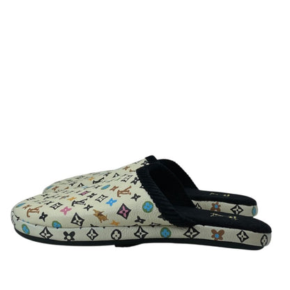 Louis Vuitton LV Palace Line Slippers Mules Monogram Craggy Leather Pile White — view 7