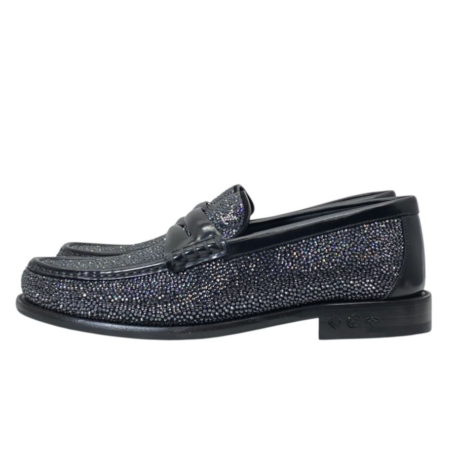Louis Vuitton Loafers Swarovski Leather Black — view 6