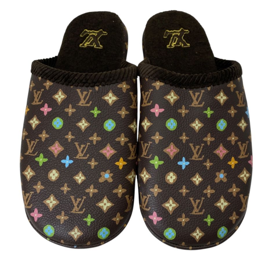 Louis Vuitton LV Palace Line Slippers Mules Monogram Craggy Leather Pile Brown — view 2