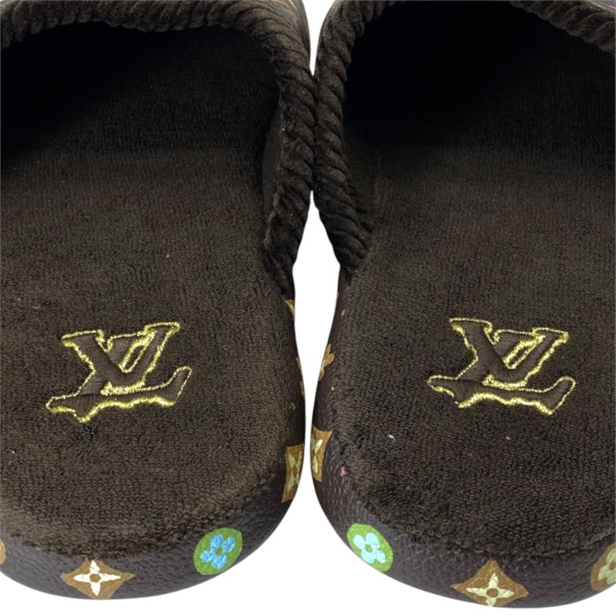 Louis Vuitton LV Palace Line Slippers Mules Monogram Craggy Leather Pile Brown — view 6